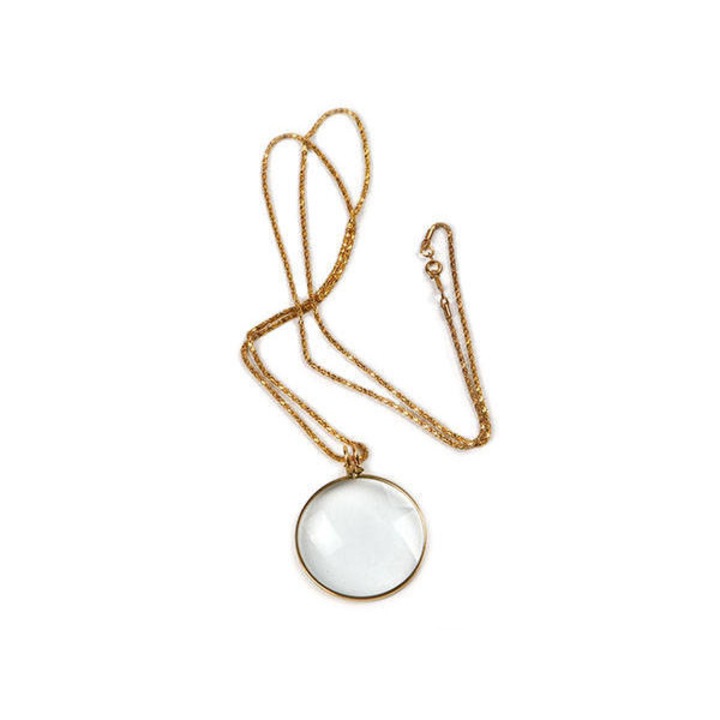 Lupa de citit eleganta, aurie, cu marire de 5x, pe lant