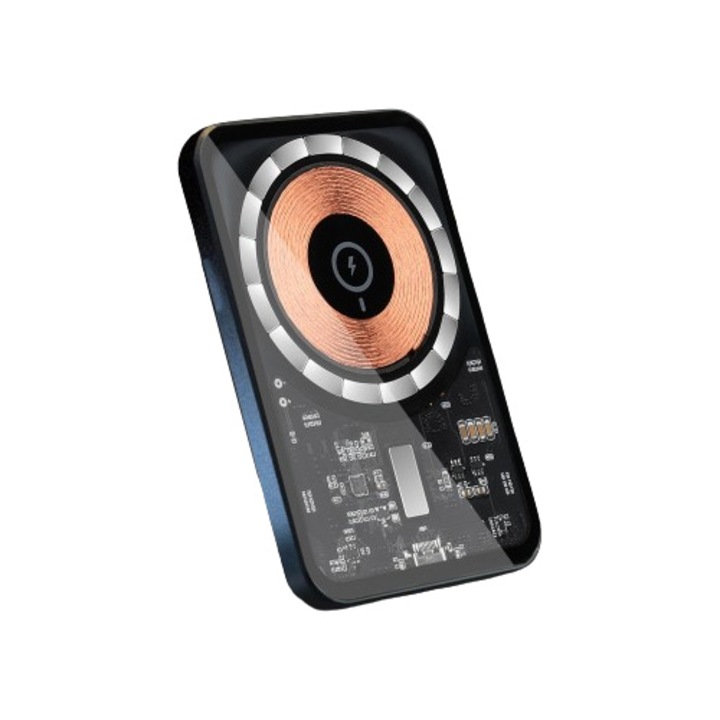 MagSafe automatikus támogatás, átlátszó, kapcsok, szellőzőrács, vezeték nélküli töltés 100 W