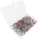 Set 600 ace cu capete colorate, Axroad Mall, Robust si ascutit, Usor de tinut, Cu cutie de plastic, Reutilizabile, Pentru tesaturi, artizanat, confectionare de haine, Otel inoxidabil/PP, 4mmx38mm, Multicolor