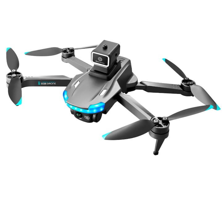 Drona DragonFLY RoHS™ Pliabila GPS cu obiectiv pentru evitarea obstacolelor HD ESC FP zbor 20 de minute, Rezistenta la vant 7 grade, Return home, distanta mare de control, geanta transport, Negru