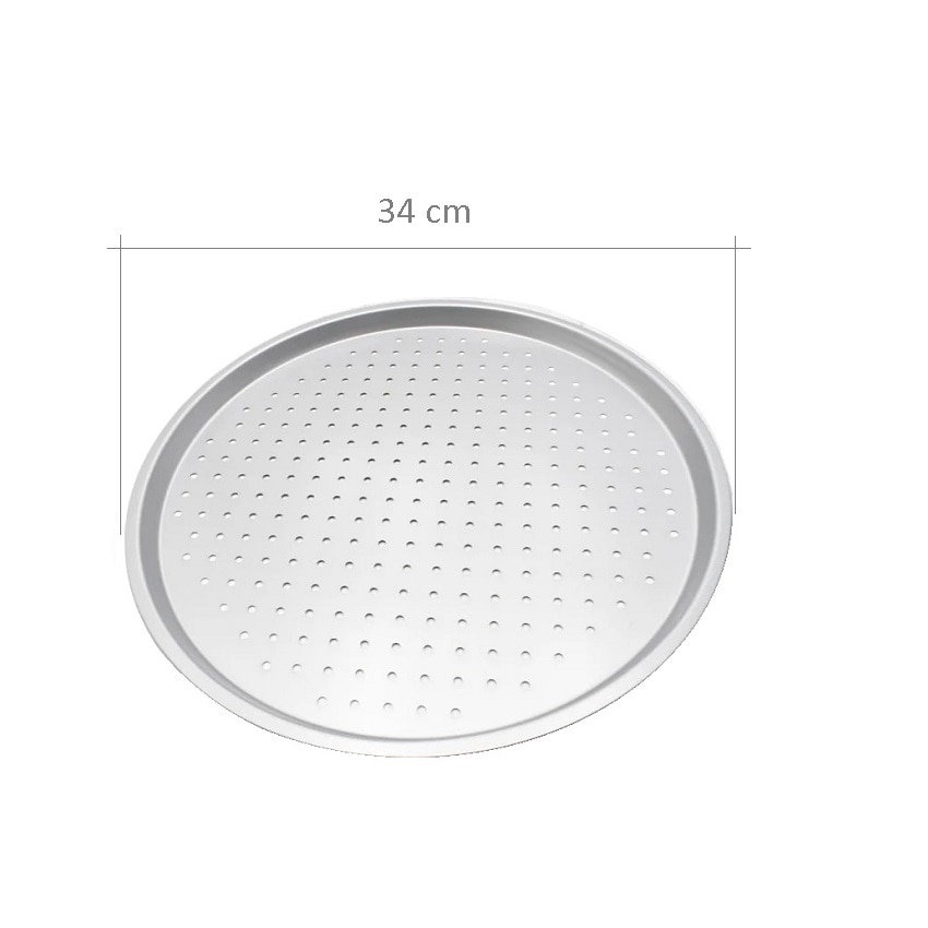 Pala per pizza professionale in alluminio, perforata, rotonda, con