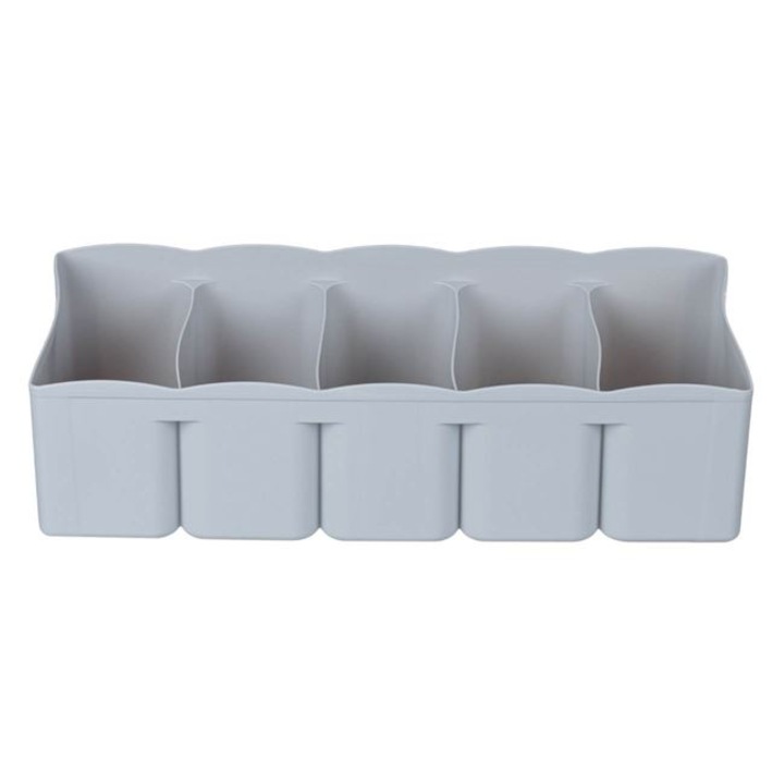 Organizator Sertare cu 5 Compartimente, plastic, gri, 31x15.5x8cm