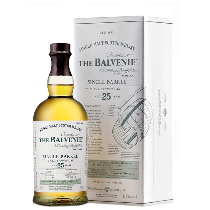 Whisky Balvenie 25 Ani Traditional Oak, Single Malt, Single Barrel, 47.8%, 0.7l