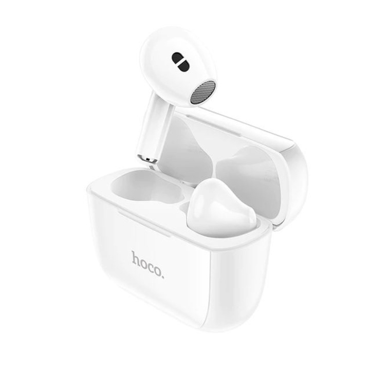 Hoco EW12 vezeték nélküli fülhallgató, Bluetooth 5.1, TWS, töltőtok 220mAh, Fehér