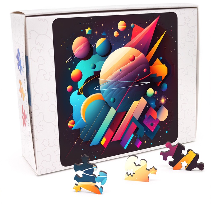 Puzzle din lemn, Dream Galaxy, 200 piese, 30 x 30 cm, Cutie Carton