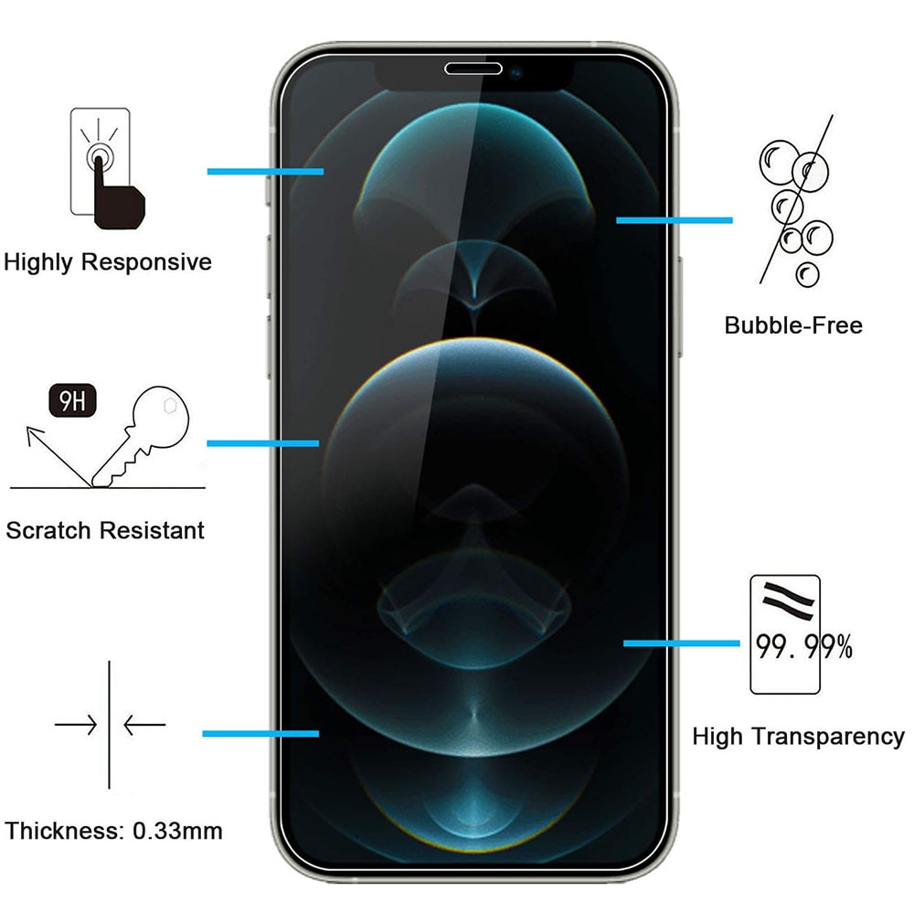 Folie Sticla Securizata SONORH®, compatibila Apple iPhone 12 Pro Max, Transparenta, Duritate 9H, Profesionala Ultra Clara, Auto Aplicare