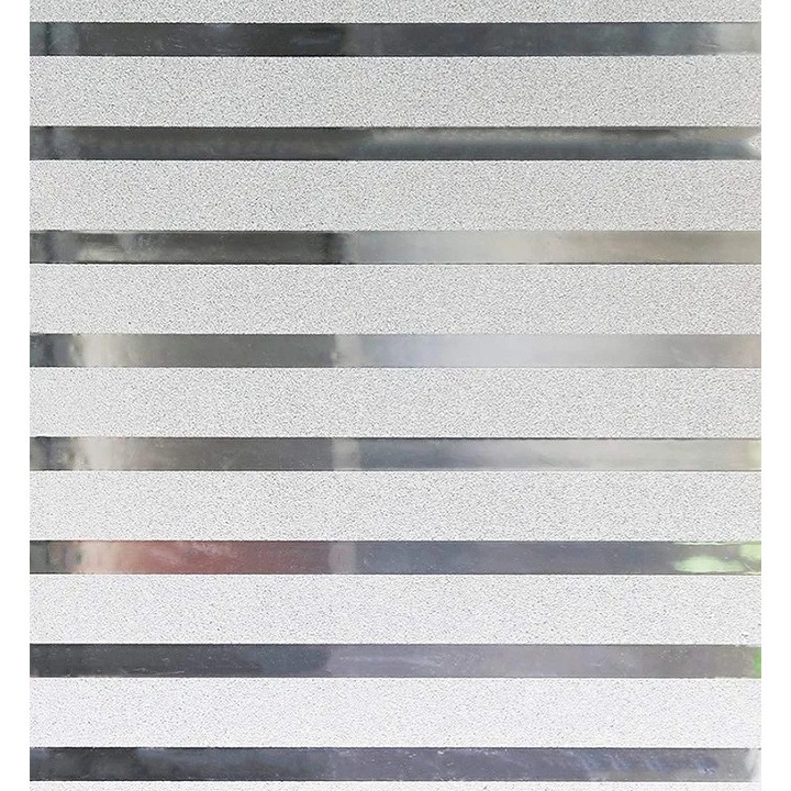 Folie Decorativa Pentru Geam, Model Dungi Mate cu Latimea de 4 cm, Pentru Intimitate si Protectie Solara, 60x200 cm - MaffStuff