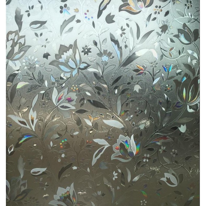 Folie Decorativa Geamuri, Model Floral Lalea 3D, Pentru Intimitate si Protectie Solara, 60x200 cm - MaffStuff