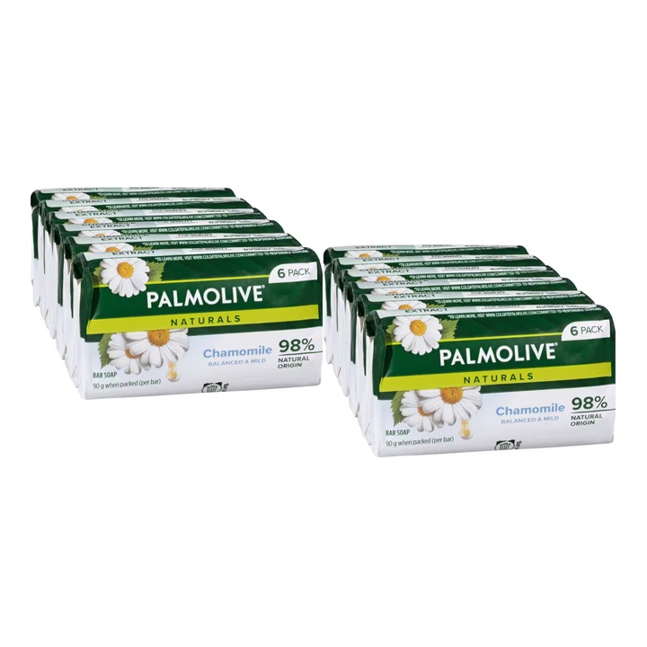 Комплект от 12 х Palmolive Naturals Лайка твърд сапун, 90 гр