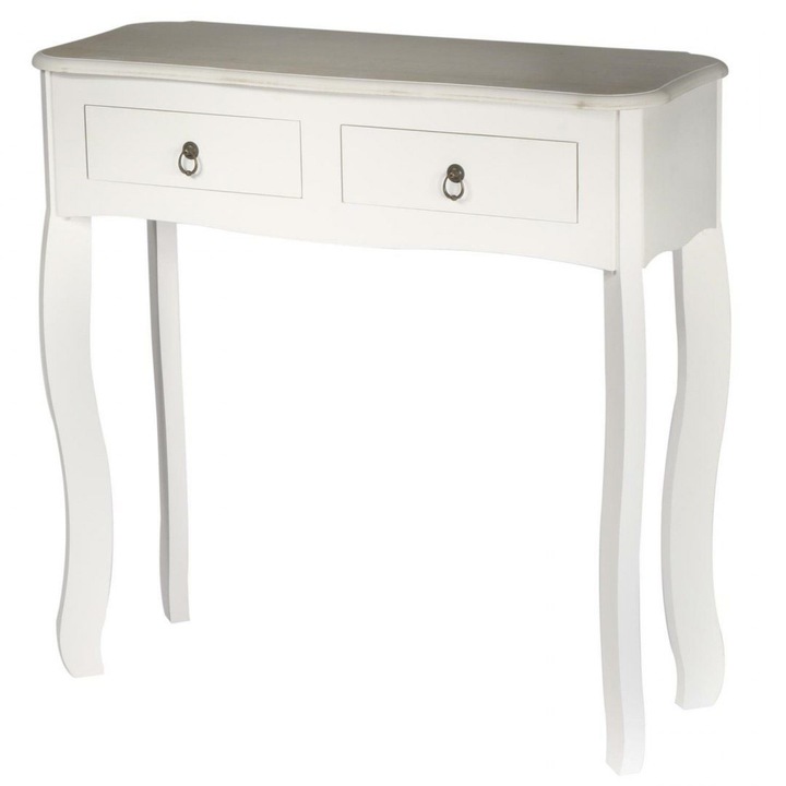 Consola mobilier cu sertare, ArtPro, MDF, 78 x 80 cm, Alb