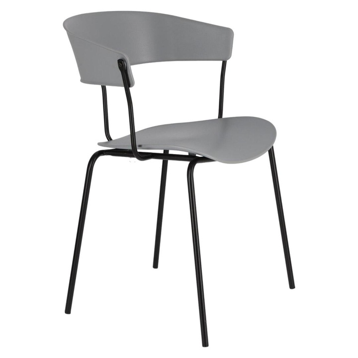 Scaun, ArtPro, Metal, 42 x 42cm, Gri/Negru