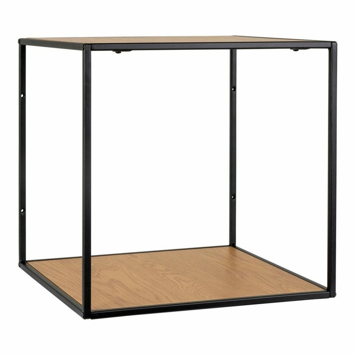 Raft suspendat cu 2 polite, ArtPro, Lift, Metal, 36x36 cm, Negru/Maro