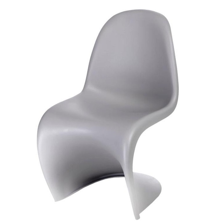 Scaun modern, ArtPro, Balance, Polipropilena, Gri deschis