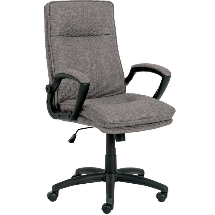 Scaun de birou, ArtPro, Brad, Material textil, Gri/Negru
