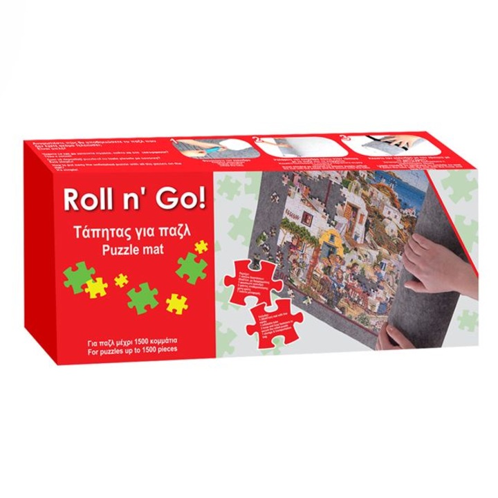 Подложка за редене и съхранение на пъзели до 1500 части, надуваема опора, изработена от филц, отпечатан шаблон за 5 размера, черна чанта за съхранение и транспортиране, 3 ленти за фиксиране със стълби, надуваем цилиндър