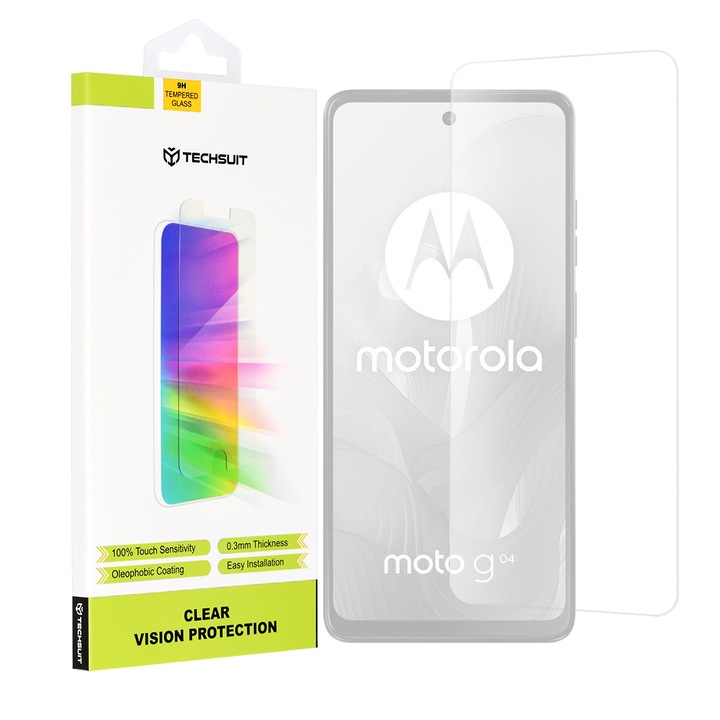 Протектор за Motorola Moto G04 Techsuit Clear Vision Glass, Прозрачен