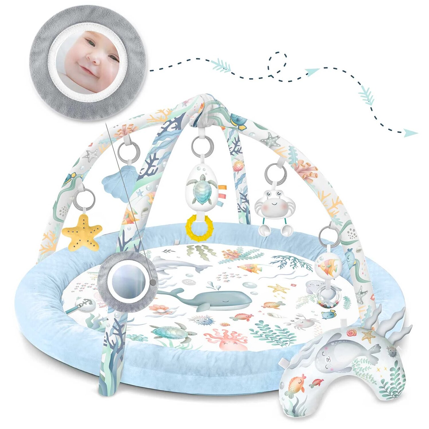 Интерактивен бебешки кът за деца Ideal Store, Be Happy, Включени 7 ...