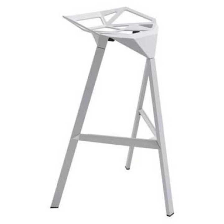 Scaun de bar, ArtPro, Otel, Alb