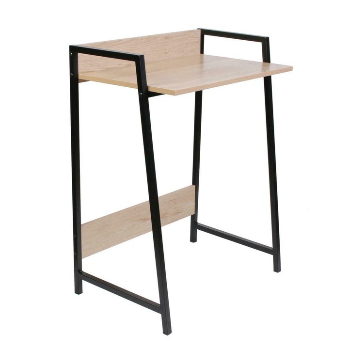 Birou ArtPro, Gemini, PAL/Otel, 84x64x42 cm, Maro/Negru