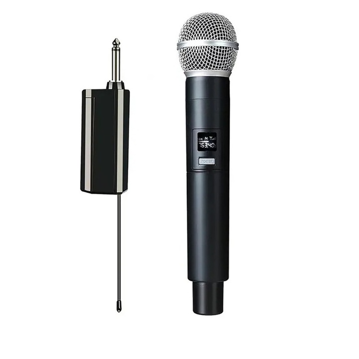 Microfon Wireless VENTART, cu Receiver Jack 6,35mm, Baterie reincarcabila, UHF, Plug and Play