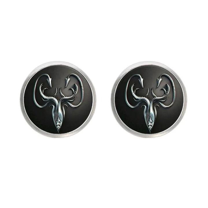 Копчета за риза 5821E Alien Sic Moda, сребристо/черно, метална сплав