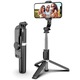 SONORH® teleszkópos állvány, fotó/videó/élő, Bluetooth, távirányítóval, 80 cm, kompatibilis iPhone, Samsung, Huawei, fekete