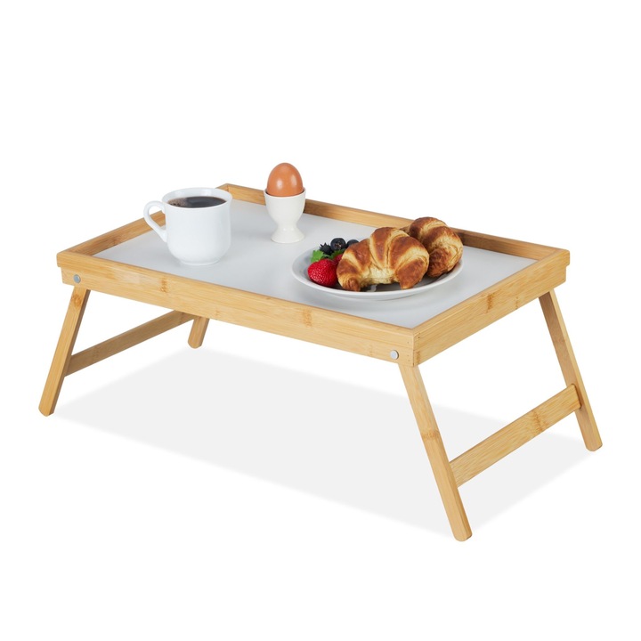 Masuta bambus pentru servire la pat, pliabila, usor de curatat, 23 x 63 x 31 cm