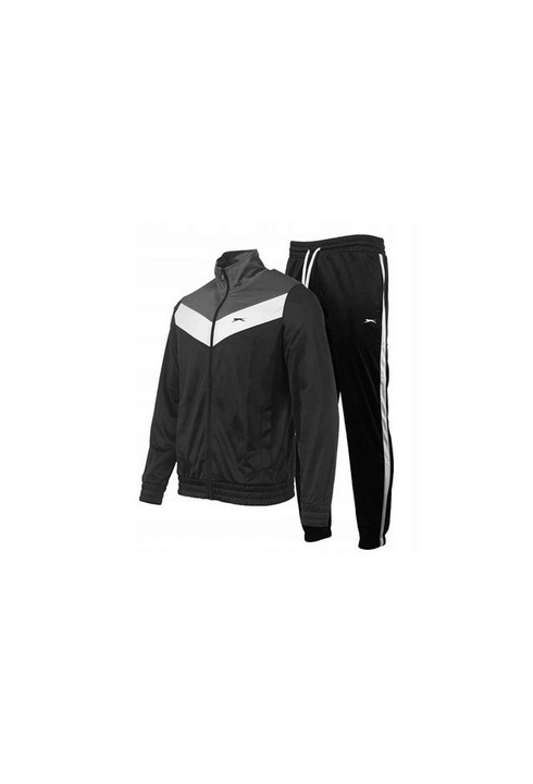Мъжки анцуг, Slazenger, Полиестер, Черен/Бял, Черен