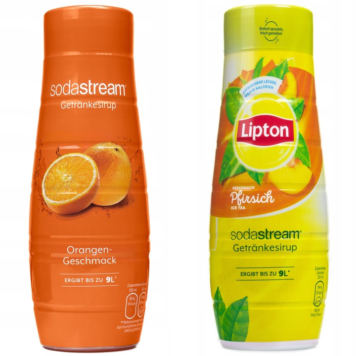 Sodastream szörpök, vízkoncentrátumok Klasszikus Narancs + Lipton Ice Tea Barack 440 ml, 2 db