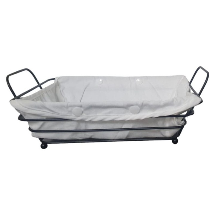 Cos paine, metalic, dreptunghiular cu husa detasabila textila, 26X19X8cm, Negru ABYZ®™