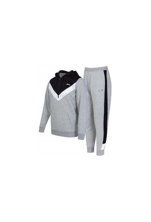 Мъжки анцуг Slazenger, Полиестер, Сиво/Черно, Черен/Сив, 2XL