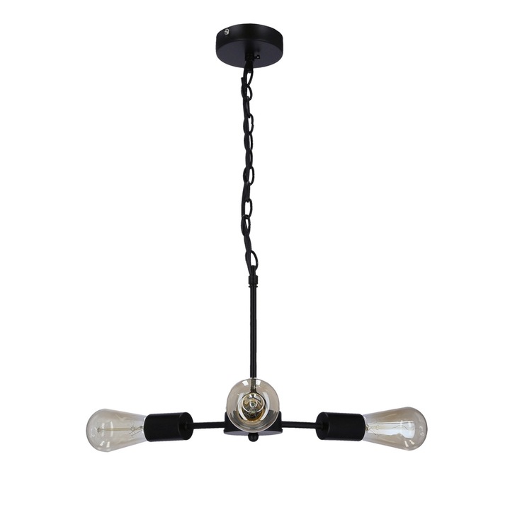Lustra, Candellux Lighting, Sticla, Negru/Gri