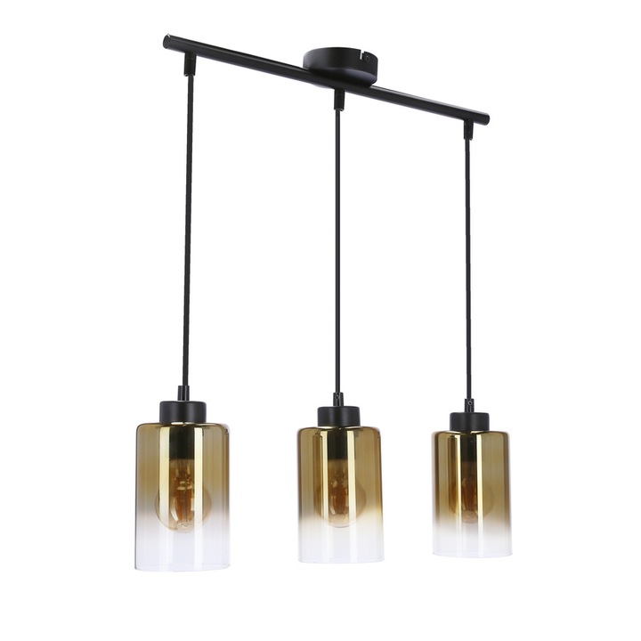 Полилей, Candellux Lighting, метал/стъкло, 3x60W, E27, черен