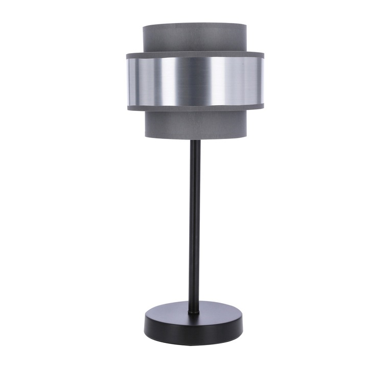 Veioza, Candellux Lighting, Otel, 44cm, E27, Negru/Argintiu