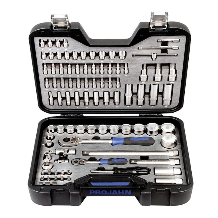 Trusa de chei tubulare industriale 1/4"+1/2" PROJAHN, 3.5-32 mm, 91 componente/set