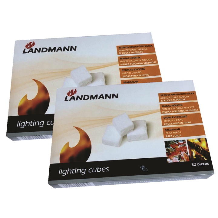 Pastile Premium cu Kerosen LANDMANN, 64 buc, pentru aprins focul in sobe, seminee, si gratare