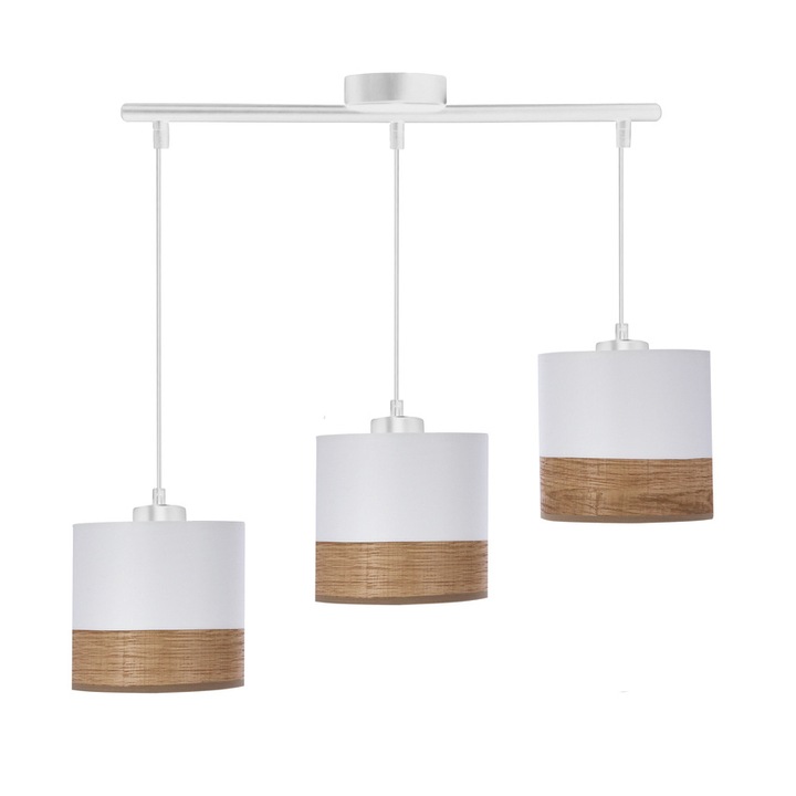 Полилей Candellux Lighting, Стомана, 3x60W, E27, Бял/Кафяв