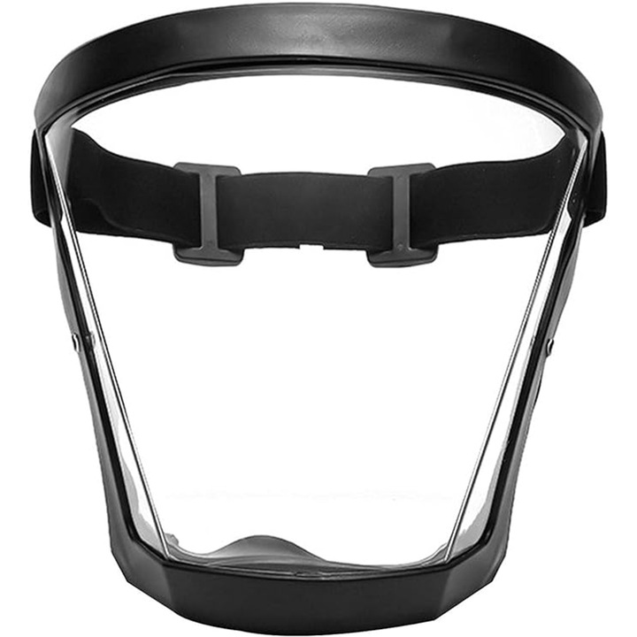 Masca de protectie anti-aburire super-protectiva, Anti-aburire, Reutilizabile, Negru/Transparent
