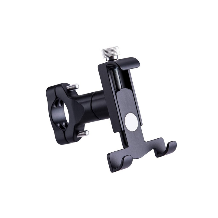 Univerzális telefontartó kormányra rögzíthető motorkerékpárhoz vagy kerékpárhoz, 360 fokos forgatással, fekete