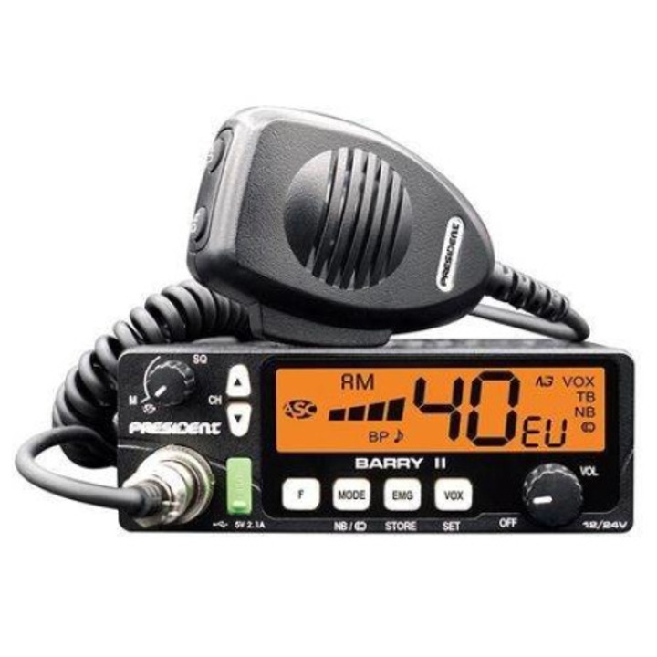 Радио cb президент бари ii asc vox 12/24v