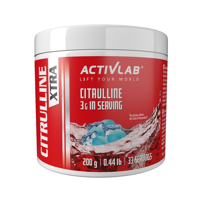 Activlab CITRULLINE XTRA 200 g – L-citrulina + malat pentru pompa musculara, energie si recuperare – supliment pre-workout – aroma bomboane racoritoare