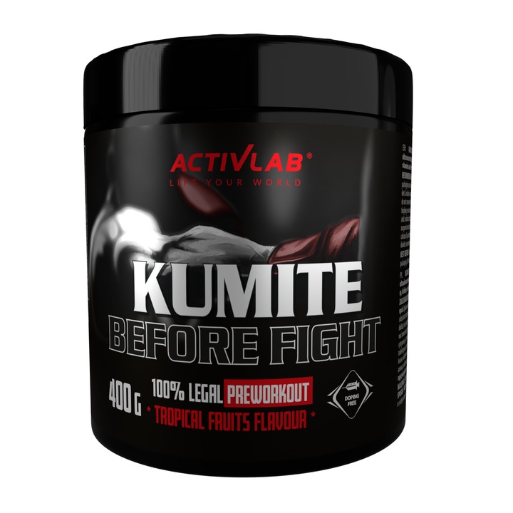 Activlab Kumite 400 g – ултраконцентриран предтренировъчен продукт с бета-аланин, цитрулин, креатин и кофеин, витамини и електролити, за спортисти по бойни изкуства, повишаване на издръжливостта, енергия и максимална производителност