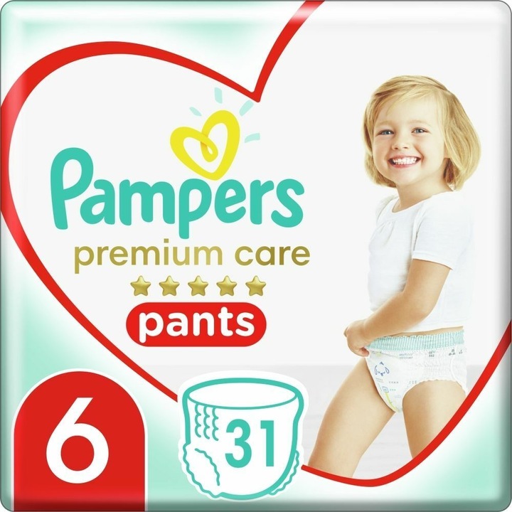 Scutece Pampers, Premium Care, Marimea 6 XL, 15+ Kg, 3x31 buc