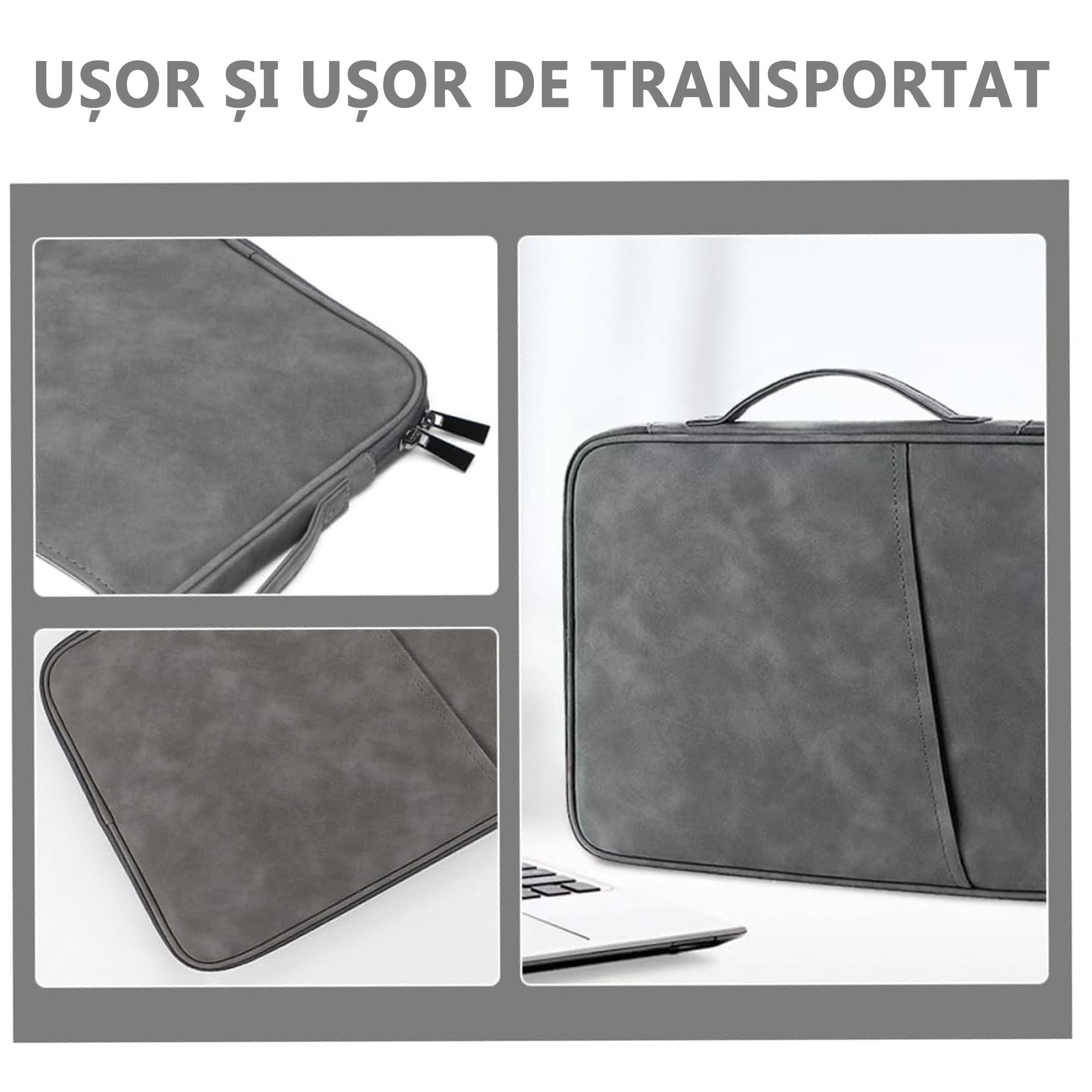 Husa de tableta, Yulinland®, pentru iPad si accesorii, compatibila Apple iPad 10.2 (2022. 2021, 2020, 2019), Apple iPad Air / (2019), Apple iPad Pro 11, Apple iPad 9.7 (2018), 30 x 23 x 3 cm, gri