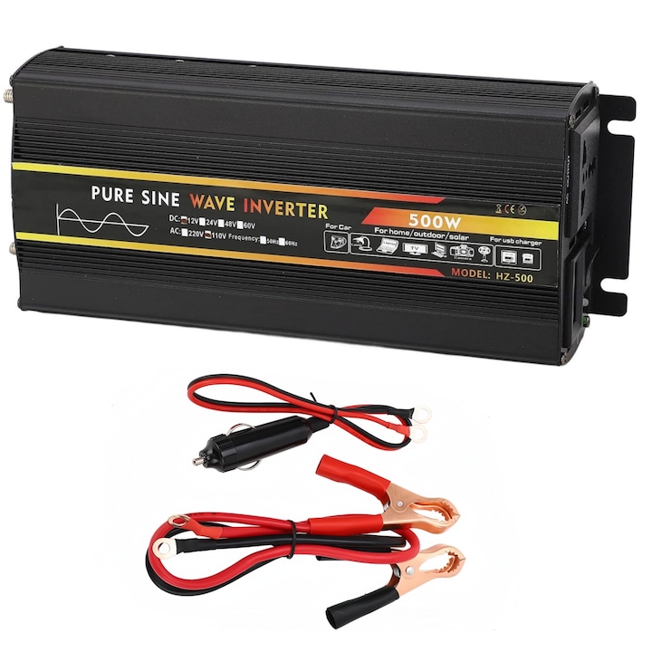 Inverter 500W-1000W, 24 V - 220 V, tiszta szinusz, MOSMAOO, tesztelt tisztahullámú inverteres oszcilloszkóp
