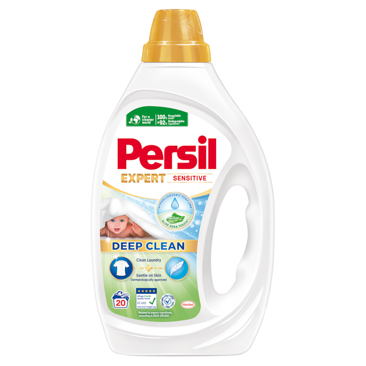 Течен перилен препарат Persil Deep Clean Expert Sensitive, 20 пранета, 0.9 л