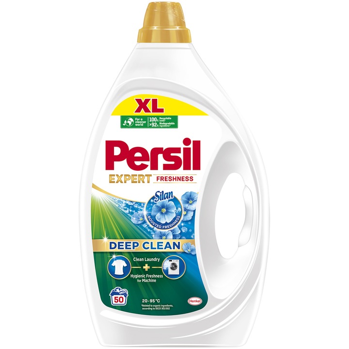 Detergent de rufe lichid Persil Deep Clean Expert Freshness by Silan, 50 spalari, 2,25l