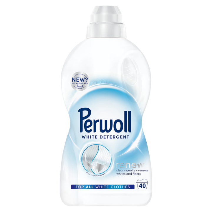 Течен перилен препарат Perwoll Renew White, 40 изпирания, 2000 мл
