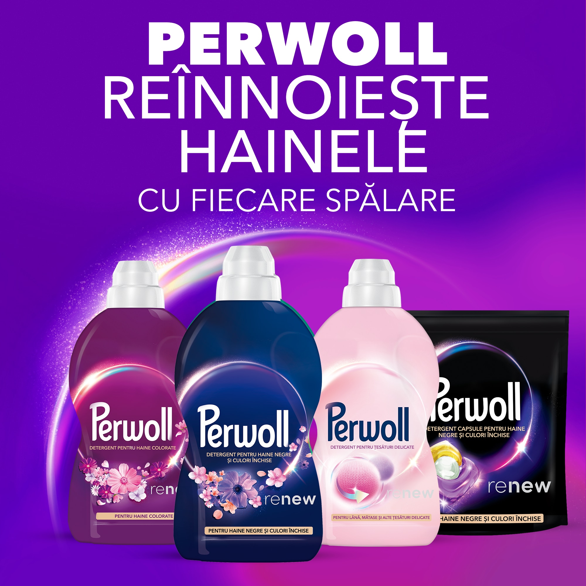 Perwoll Renew Dark Bloom folyékony mosószer, 75 mosás, 3750 ml, sötét színes ruhákhoz, megóvja a színeket és ápolja a szöveteket