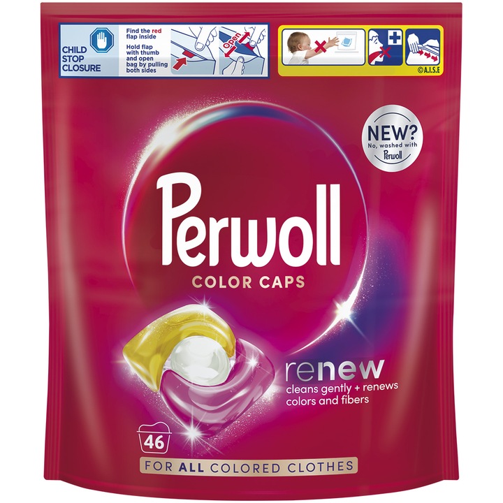 Detergent de rufe capsule Perwoll Renew Color, 46 spalari